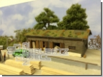 Güterschuppen / Genossenschaftslager mit Teerpappendach